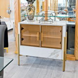 Carrington White and Gold Small Cabinet