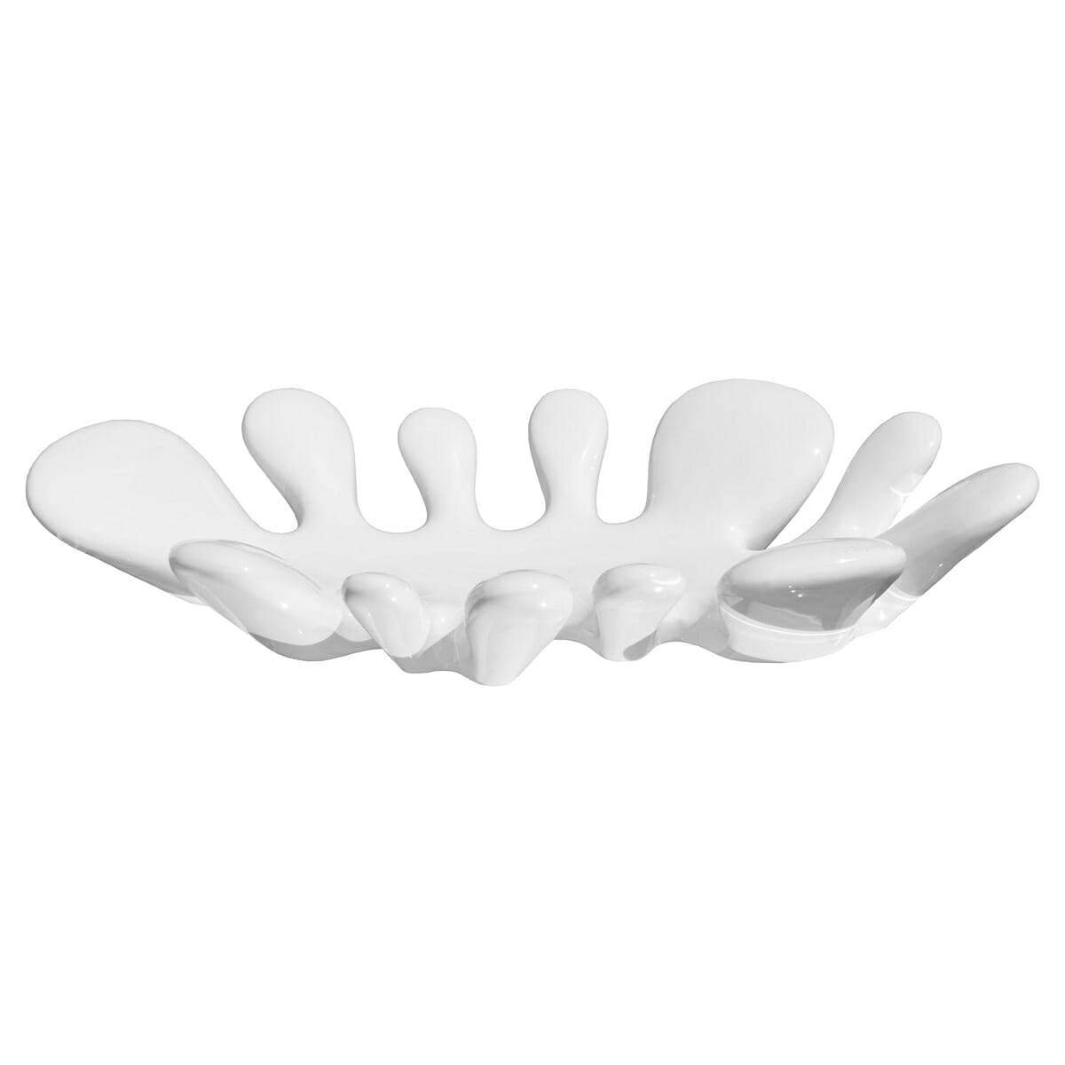 Ceramic White Splash Dish with 6 Mosaic Brown Apples