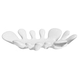 Ceramic White Splash Dish with 6 Mosaic Brown Apples