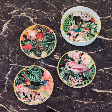 Myrtle and Mary Tropical Bomb Circular Coaster Set